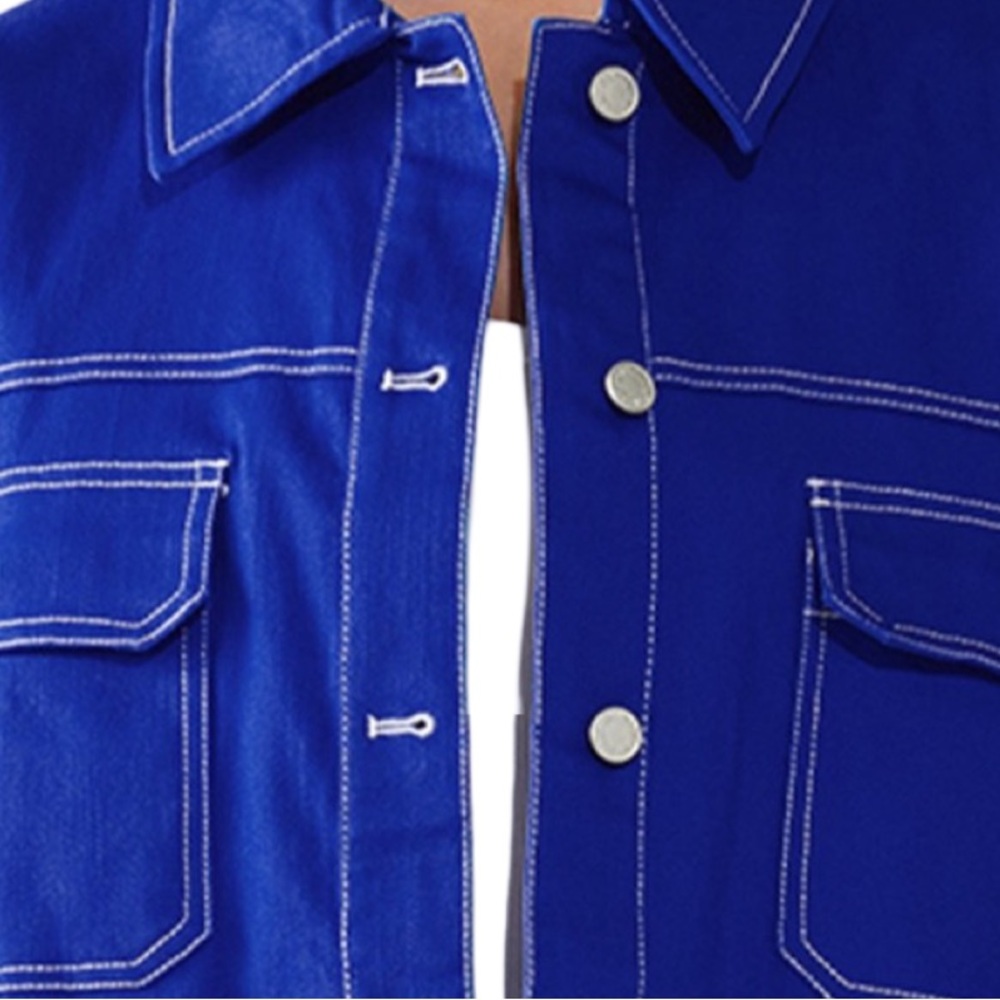 NWOT BY.DYLN Cooper Jacket in Cobalt, which features an oversized fit, Size S - Picture 4 of 12